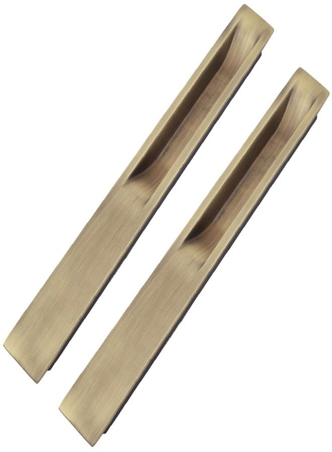 Atom 9.3 Inches Sliding Council Wardrobe Door Handle | for Drawer Cupboard Almirah Kitchen Cabinet Slider Doors Handles | Brass Antique Finish (Set of 2, CH-316) - Image 1